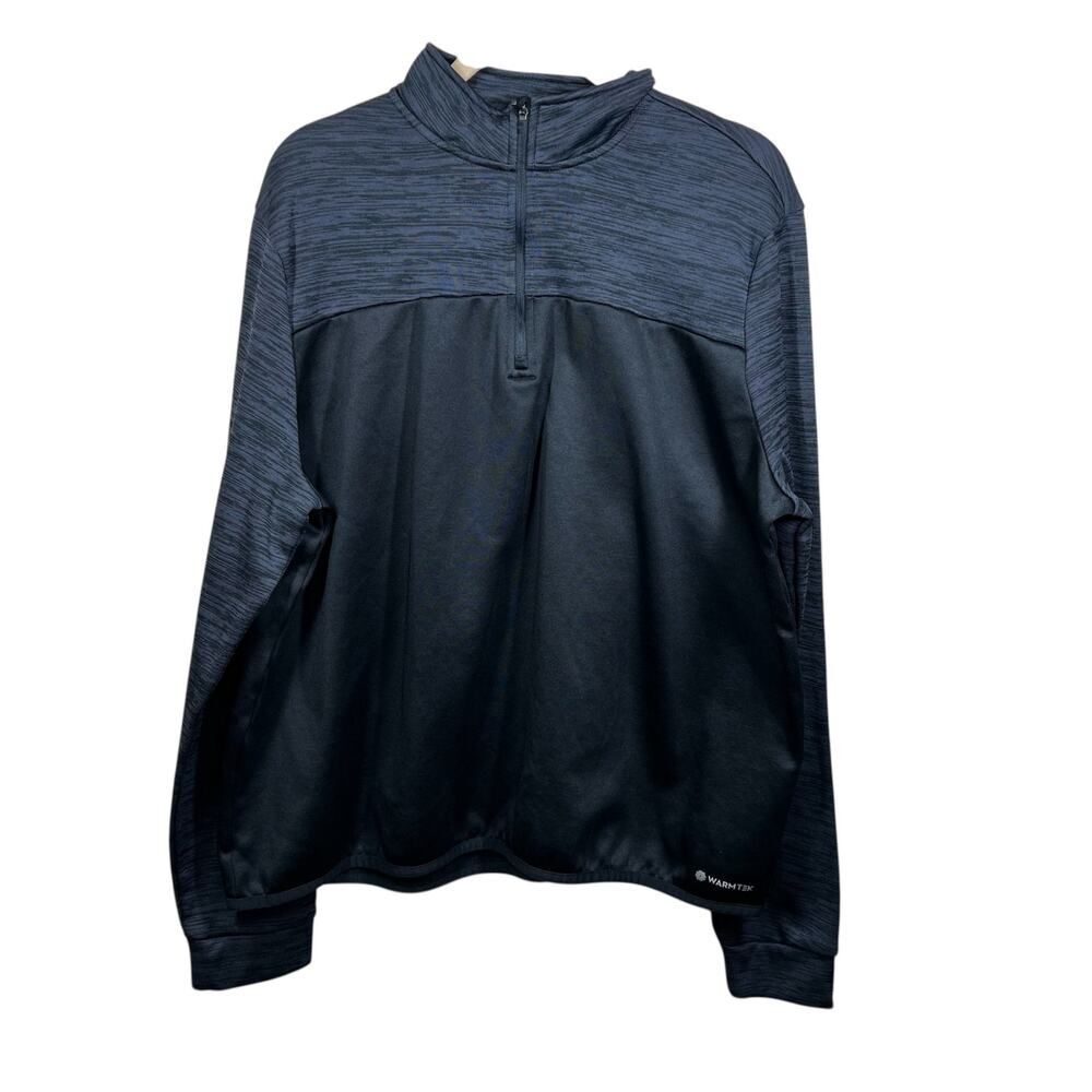 Tek Gear black/ dark heather gray WarmTek 1/4 zip pullover color-blocked size XL
